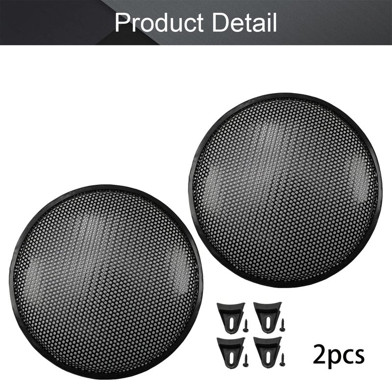 Fielect فيلكت 2 قطع غطاء شبكة مكبر الصوت 12 بوصة غطاء واقي لشبكة مضخم الصوت سيارة غطاء ويفل أسود - Image 4